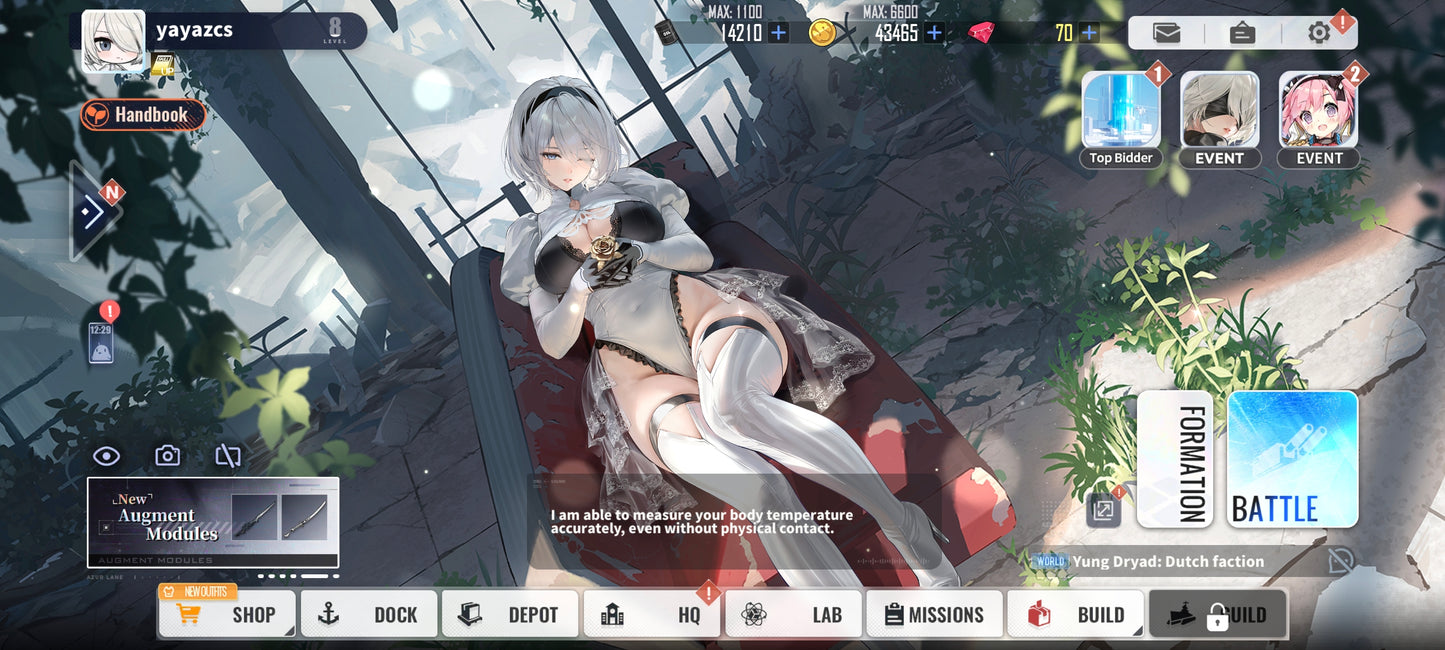 [Global] 2B + Skin , A2 + 180 Wisdom Cubes|Azur Lane Cuenta inicial