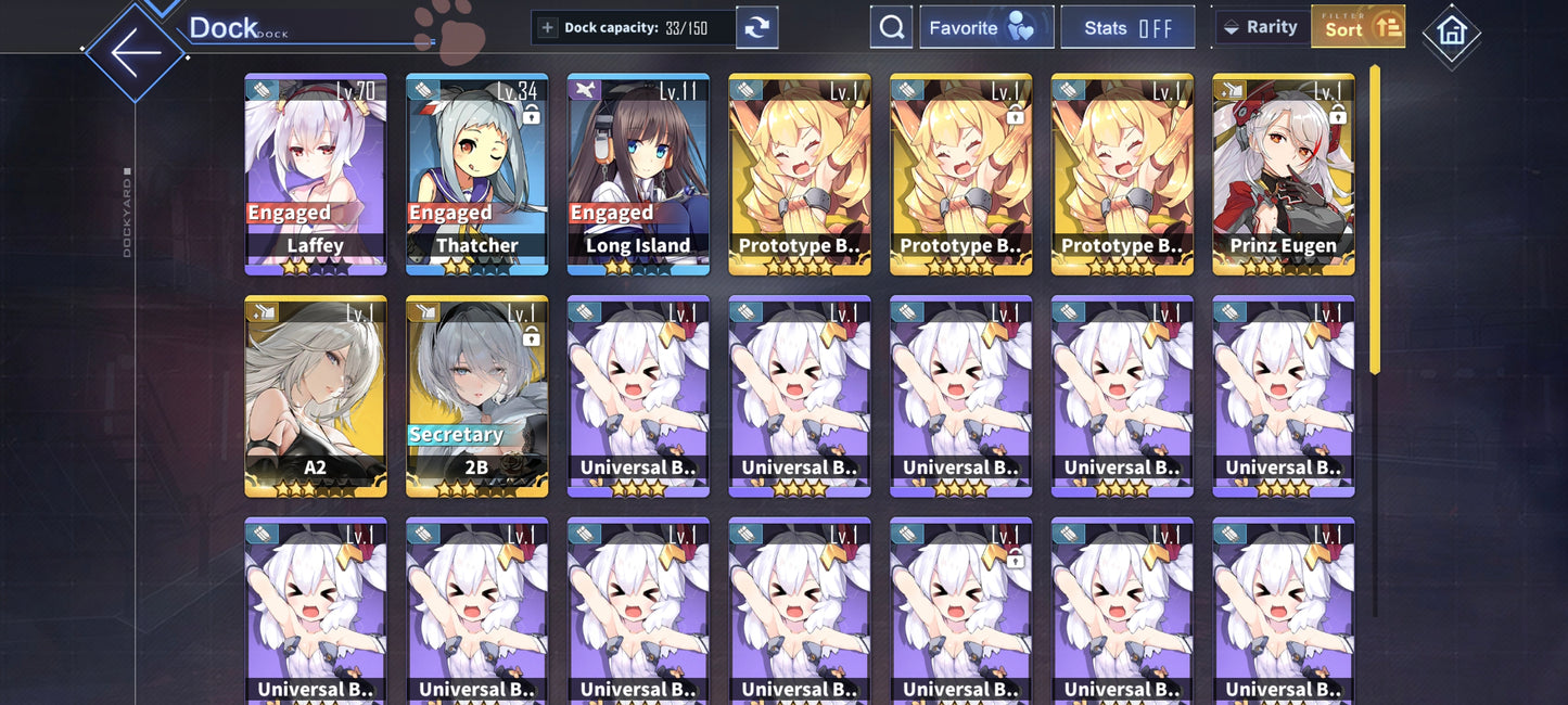 [Global] 2B + Skin , A2 + 180 Wisdom Cubes|Azur Lane Cuenta inicial
