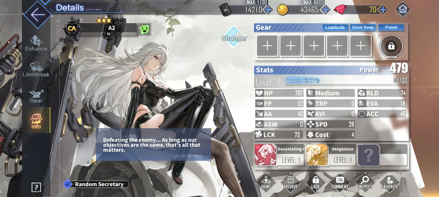 [Global] 2B + Skin , A2 + 180 Wisdom Cubes|Azur Lane Cuenta inicial