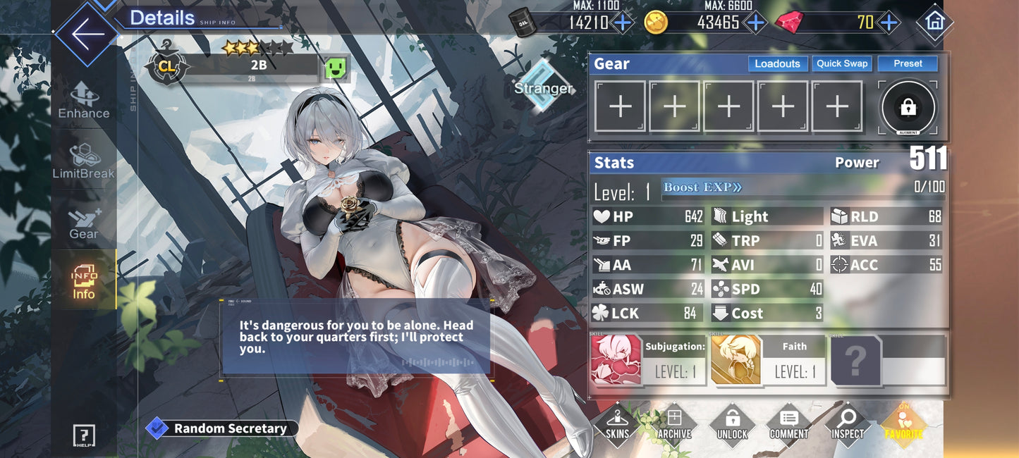 [Global] 2B + Skin , A2 + 180 Wisdom Cubes|Azur Lane Cuenta inicial