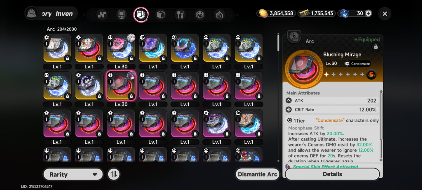 [Nivel 24] Shinki A3 + Blushing Mirage  | SERVER AMERICA | Neverness to Everness NTE Cuenta reroll