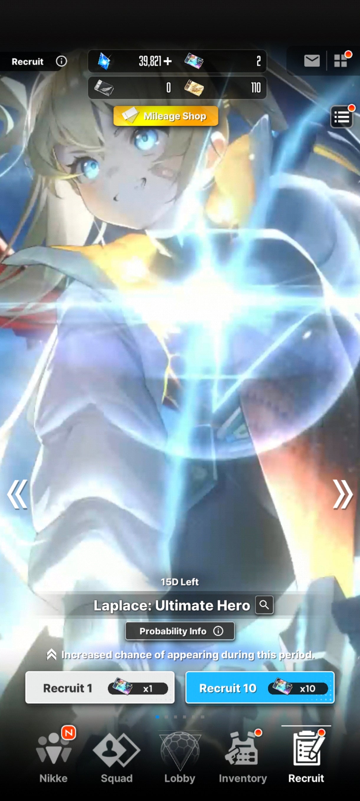 [GLOBAL] +39,821 GEMAS + 110 Vouchers💎Laplace: Ultimate Hero + Marciana: Marine Study + 13 SSR|GODDESS OF VICTORY: NIKKE cuenta reroll