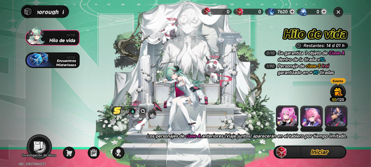 [Lvl 26] Iroi + 7620 Arolitas💎 + 51 dados 🎲|SERVER AMERICA | Neverness to Everness NTE Cuenta reroll