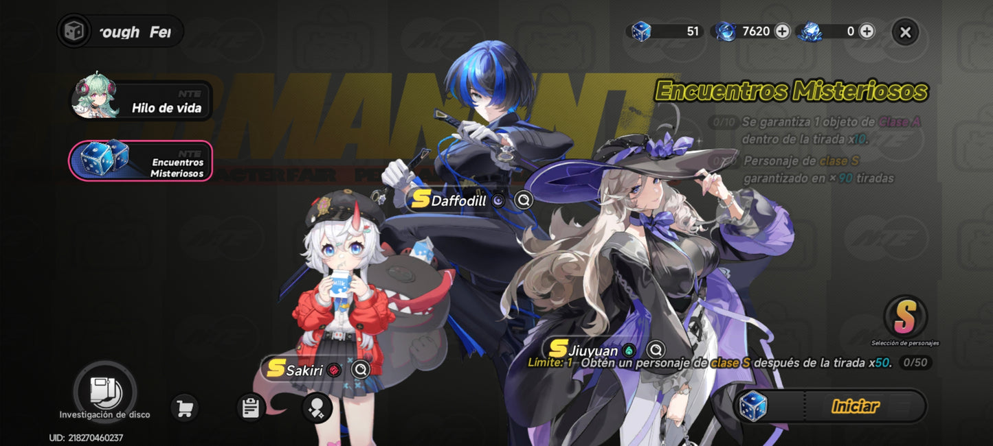 [Lvl 26] Iroi + 7620 Arolitas💎 + 51 dados 🎲|SERVER AMERICA | Neverness to Everness NTE Cuenta reroll