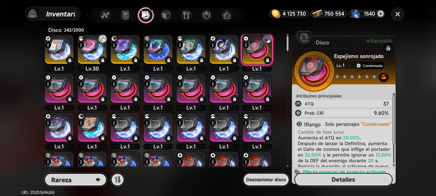 [Lvl 26] Shinku + Disco5 ⭐️: Espejismo Sonrojado + Iroi + Daffodill (SKIN) + Sakiri | SERVER AMERICA | Neverness to Everness NTE Cuenta reroll