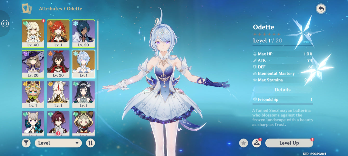 [Nivel 55] ⭐️225 Deseos + Odette + Arma + Mavuika + Arma ⭐️CUMPLEAÑOS LIBRE