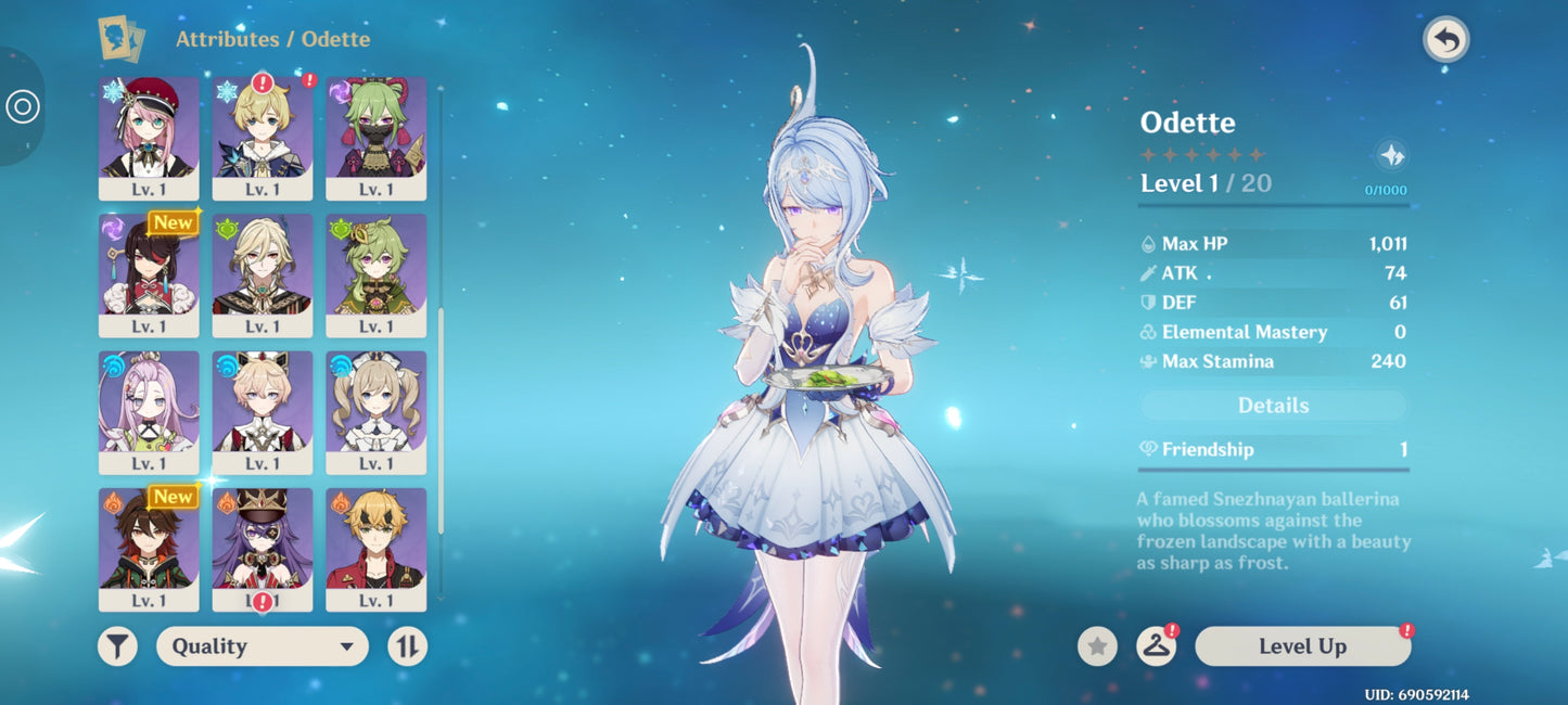 [Nivel 55] ⭐️225 Deseos + Odette + Arma + Mavuika + Arma ⭐️CUMPLEAÑOS LIBRE
