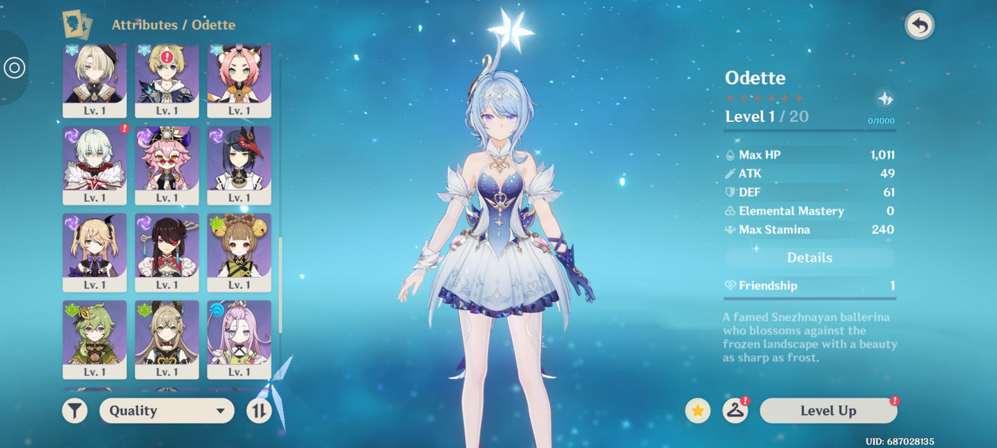 [Nivel 55] ⭐️50 Deseos + Odette + Sandrone + Arma , Citlali + Mavuika + Nefer + Diluc + Qiqi⭐️CUMPLEAÑOS LIBRE
