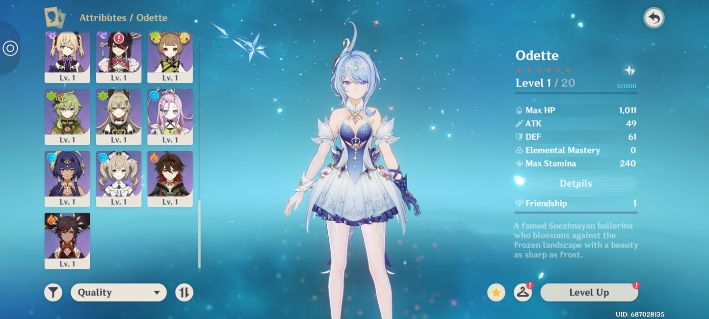 [Nivel 55] ⭐️50 Deseos + Odette + Sandrone + Arma , Citlali + Mavuika + Nefer + Diluc + Qiqi⭐️CUMPLEAÑOS LIBRE