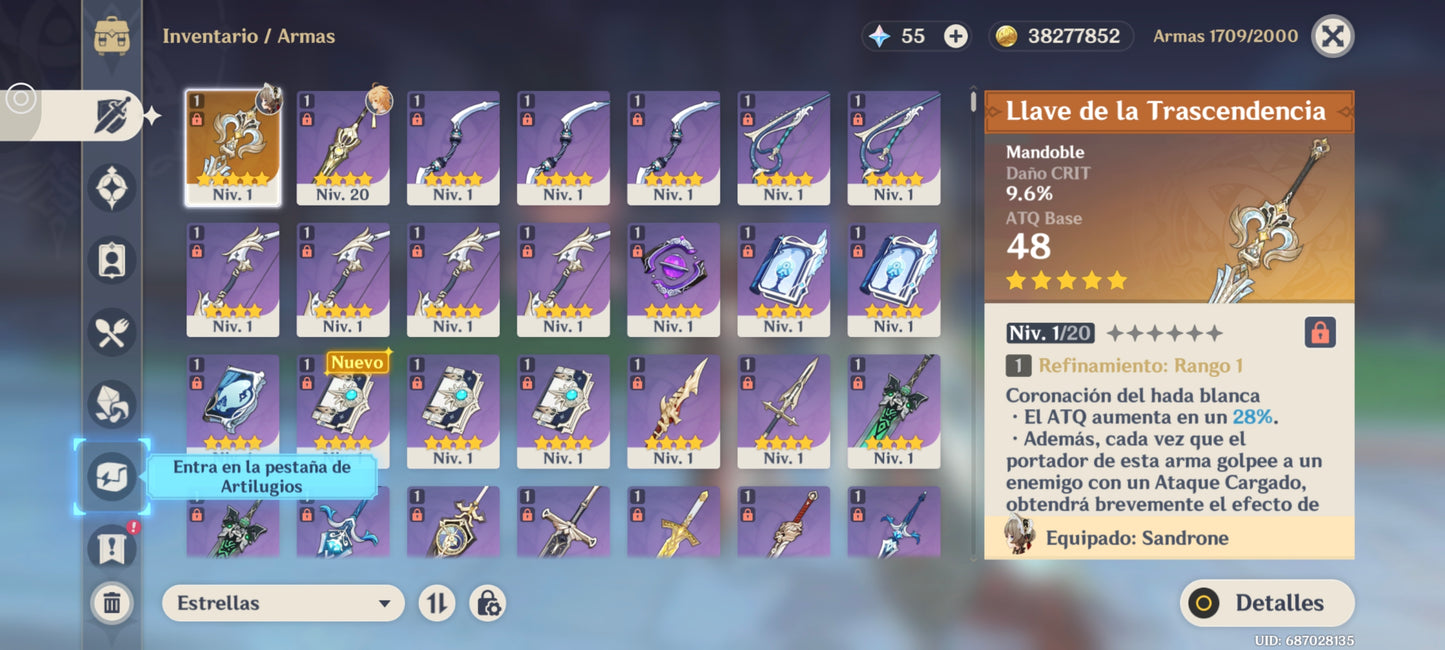 [Nivel 55] ⭐️50 Deseos + Odette + Sandrone + Arma , Citlali + Mavuika + Nefer + Diluc + Qiqi⭐️CUMPLEAÑOS LIBRE