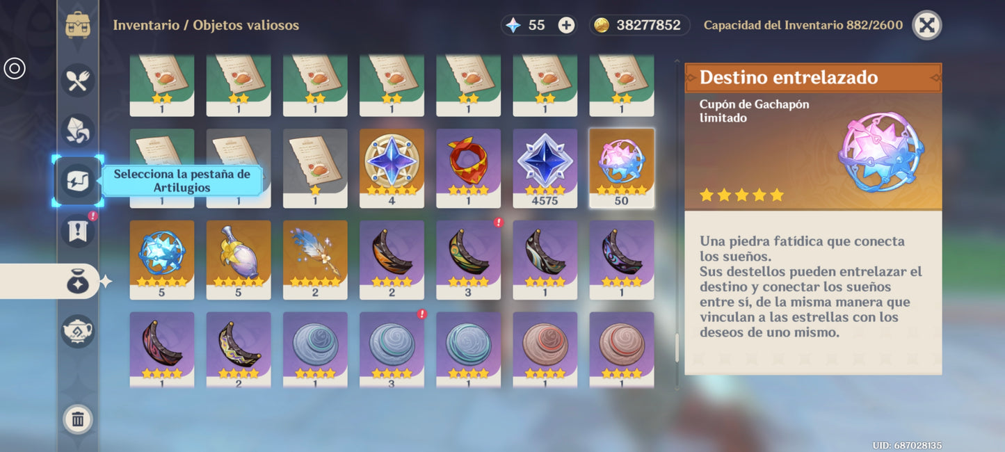 [Nivel 55] ⭐️50 Deseos + Odette + Sandrone + Arma , Citlali + Mavuika + Nefer + Diluc + Qiqi⭐️CUMPLEAÑOS LIBRE