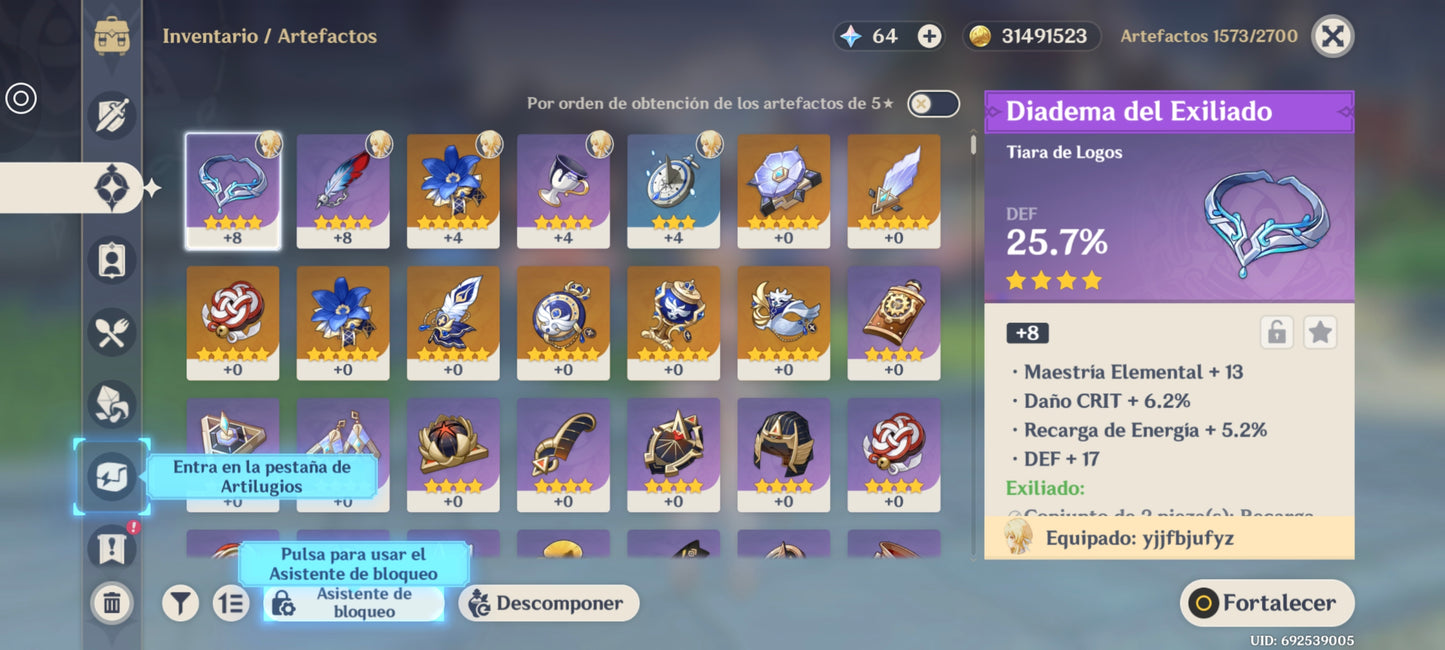 [Nivel 55] ⭐️197 Deseos + Odette + Arma + Jean + Mona⭐️CUMPLEAÑOS LIBRE