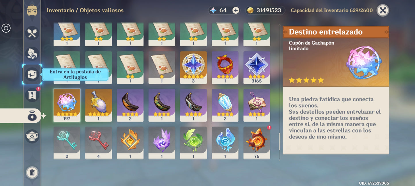 [Nivel 55] ⭐️197 Deseos + Odette + Arma + Jean + Mona⭐️CUMPLEAÑOS LIBRE