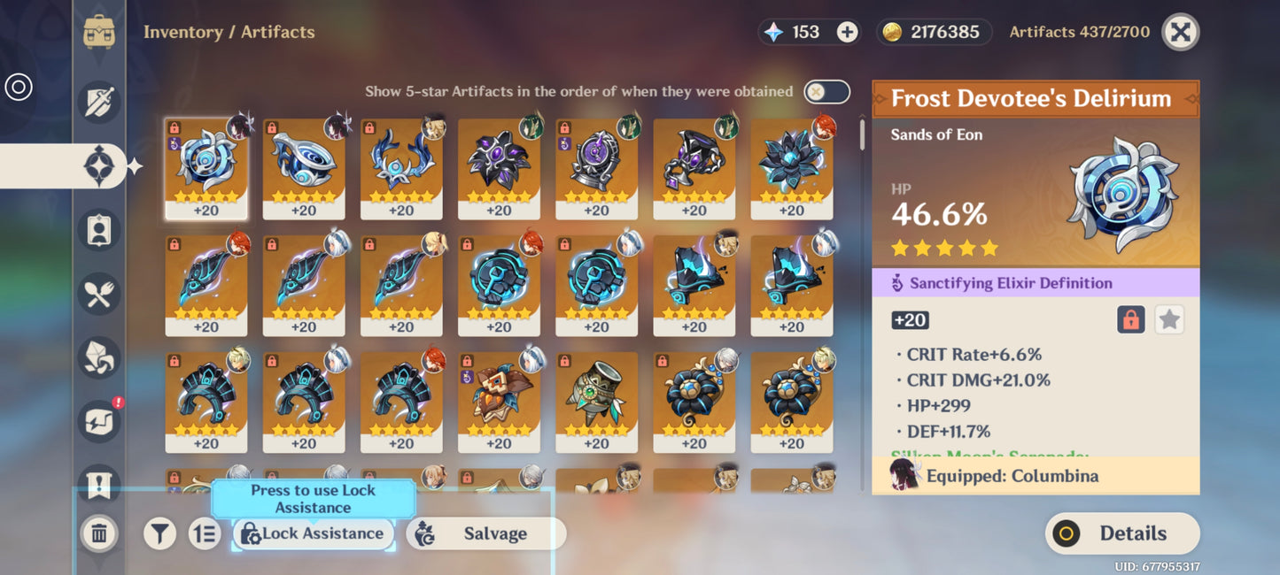 SV AMERICA [Nivel 55] ⭐️ Columbina + Arma ,Mavuika + Nefer + Arlecchino + Navia + Mualani + Mona C1 + Keqing C4 + Jean