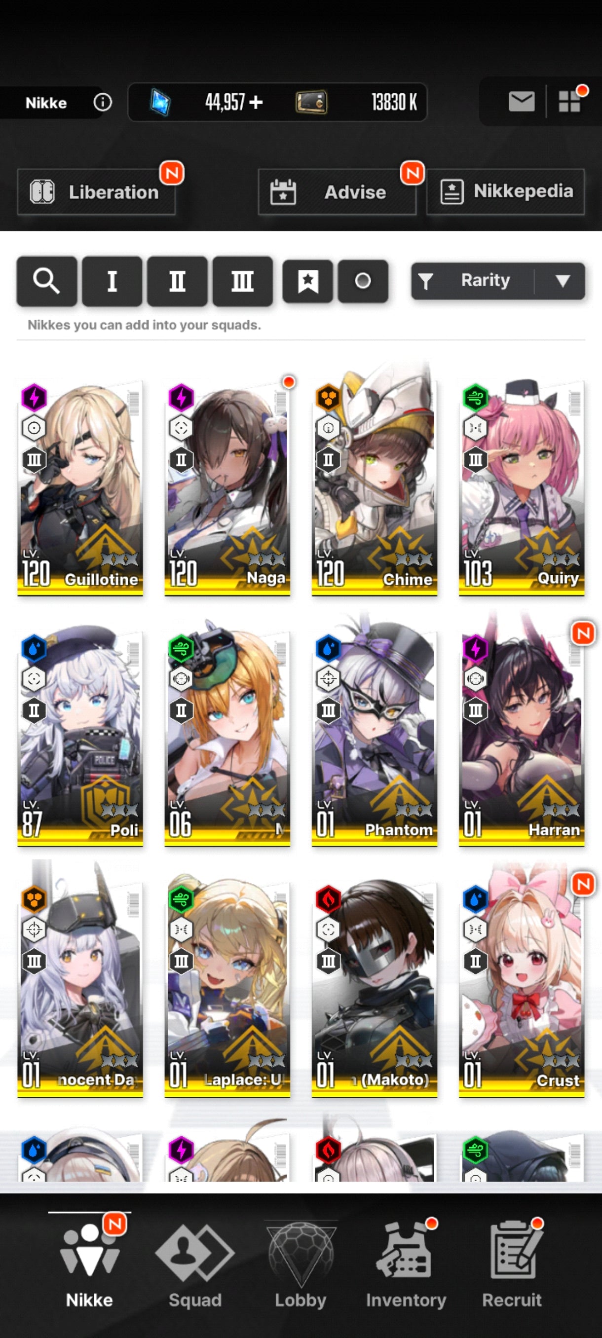 [GLOBAL] +44,957 GEMAS + 100 Vouchers💎Yukiko + Maxwell: Ordinary Mechanic + Laplace: Ultimate Hero + Queen (Makoto) + Anis: Star + 23 SSR |GODDESS OF VICTORY: NIKKE cuenta reroll
