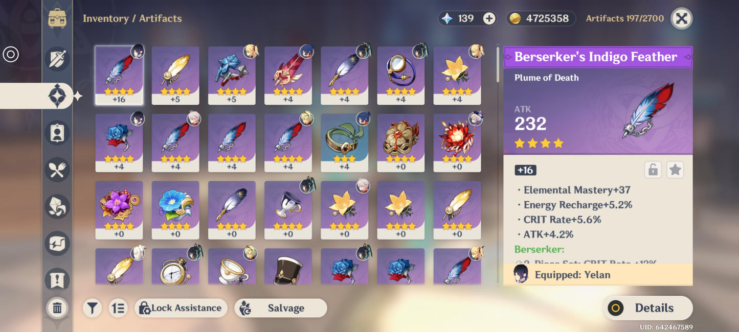 NA Lvl 33⭐️Kazuha + Xianyun + Yelan + Jean⭐️CUMPLEAÑOS LIBRE