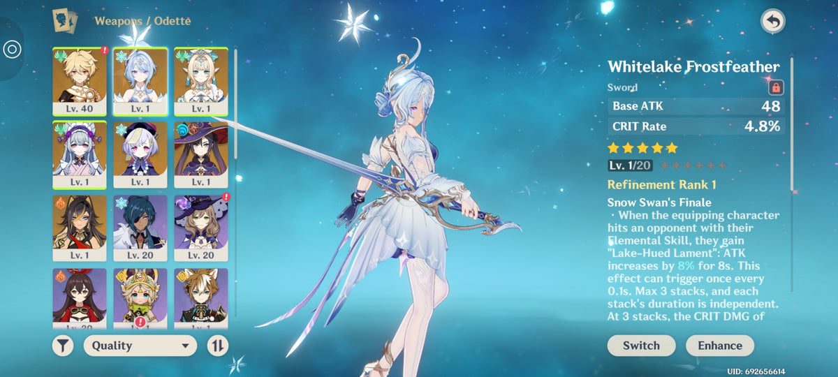 NA AR55| Odette C1 + Whitelake Frostfeather + Vesna + Mizuki + Qiqi + Mona + Dehya | CUMPLEAÑOS LIBRE