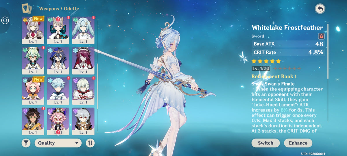 NA AR55| Odette C1 + Whitelake Frostfeather + Vesna + Mizuki + Qiqi + Mona + Dehya | CUMPLEAÑOS LIBRE