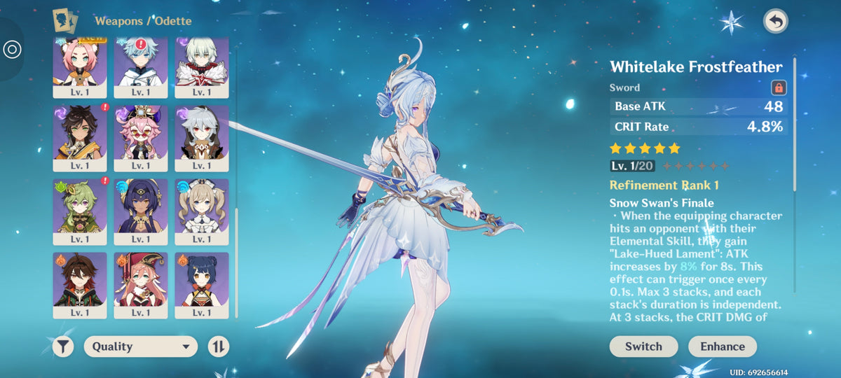 NA AR55| Odette C1 + Whitelake Frostfeather + Vesna + Mizuki + Qiqi + Mona + Dehya | CUMPLEAÑOS LIBRE