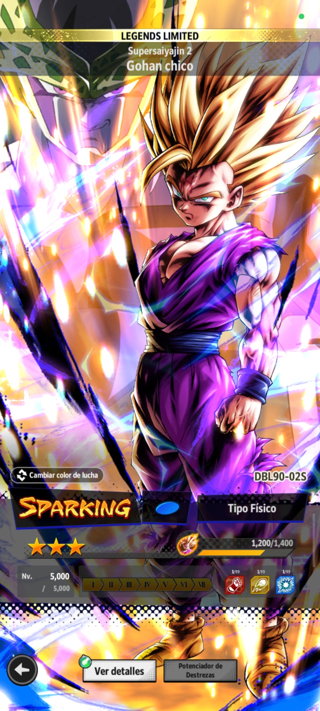 [Android & iPhone] Vegeta Mini SSJ3 LL 7*⭐️+SSJ4 Goku LL + SSJ2 Gohan Chico LL + Goku SSJ Dios & Hit + 17 LL