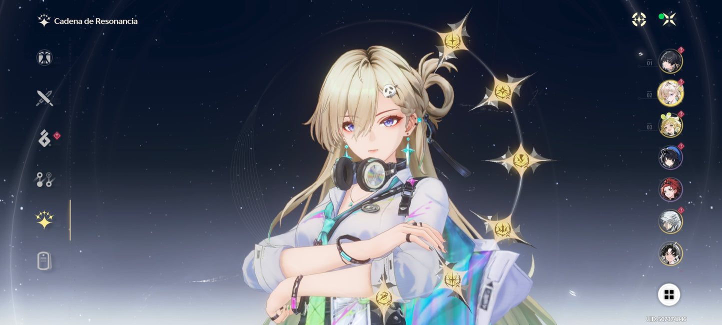 SERVER AMERICA + Lynae C6 + Verina + Jianxin + Calcharo - Wuthering Wave Reroll cuenta
