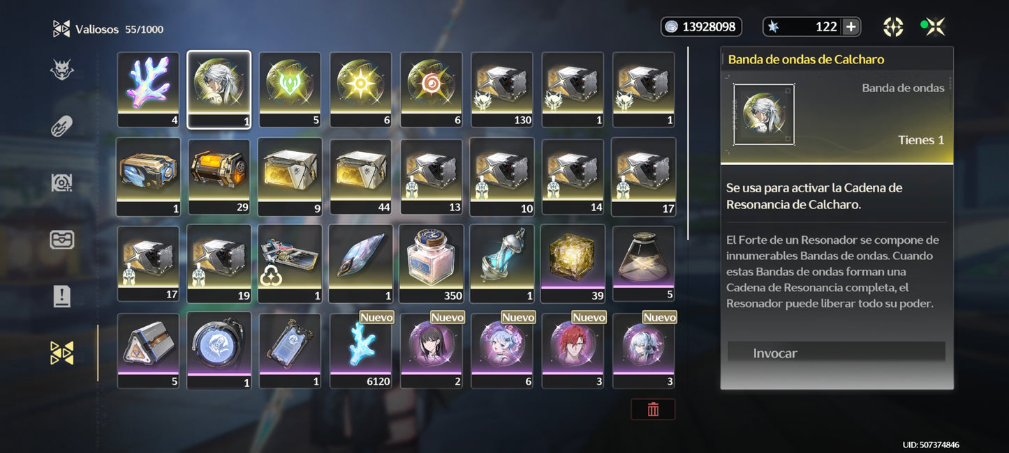 SERVER AMERICA + Lynae C6 + Verina + Jianxin + Calcharo - Wuthering Wave Reroll cuenta