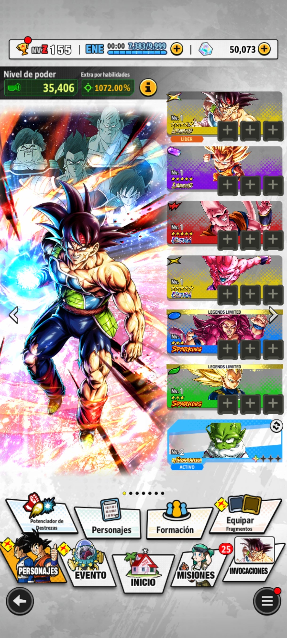 [ANDROID] 50,000 Cronocristales💎2 ULTRAS + 2 LEGENDS⭐️ Goku (MINI)  +  Bardock + 11 LL |DRAGON BALL Legends Cuenta