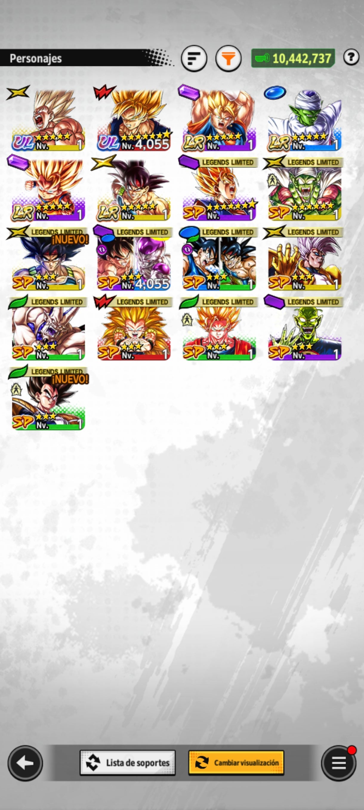 [ANDROID] 10,300 Cronocristales💎1 ULTRA + 4 LEGENDS⭐️ Goku (MINI) , Súper Vegetto + Bardock + Piccolo+  11 LL |DRAGON BALL Legends Cuenta