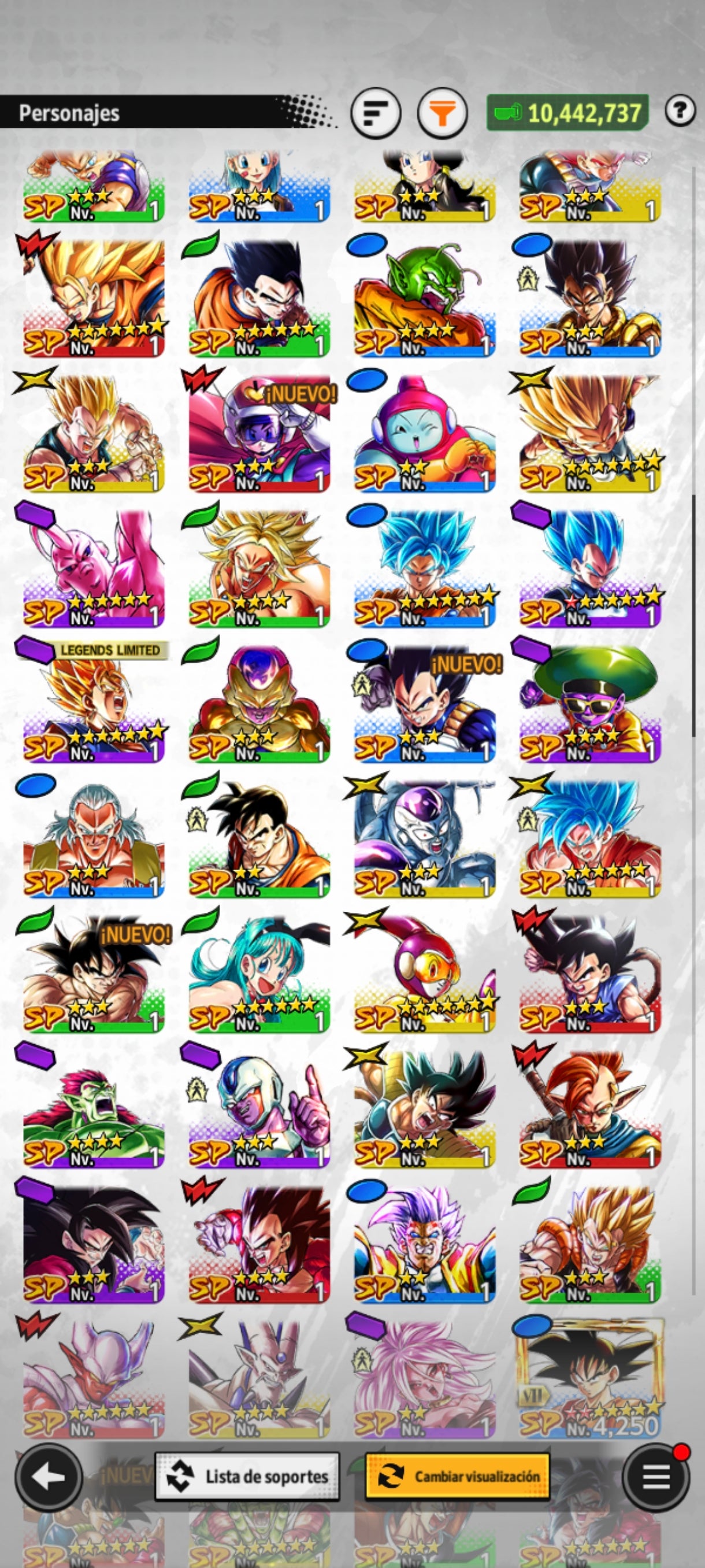 [ANDROID] 10,300 Cronocristales💎1 ULTRA + 4 LEGENDS⭐️ Goku (MINI) , Súper Vegetto + Bardock + Piccolo+  11 LL |DRAGON BALL Legends Cuenta