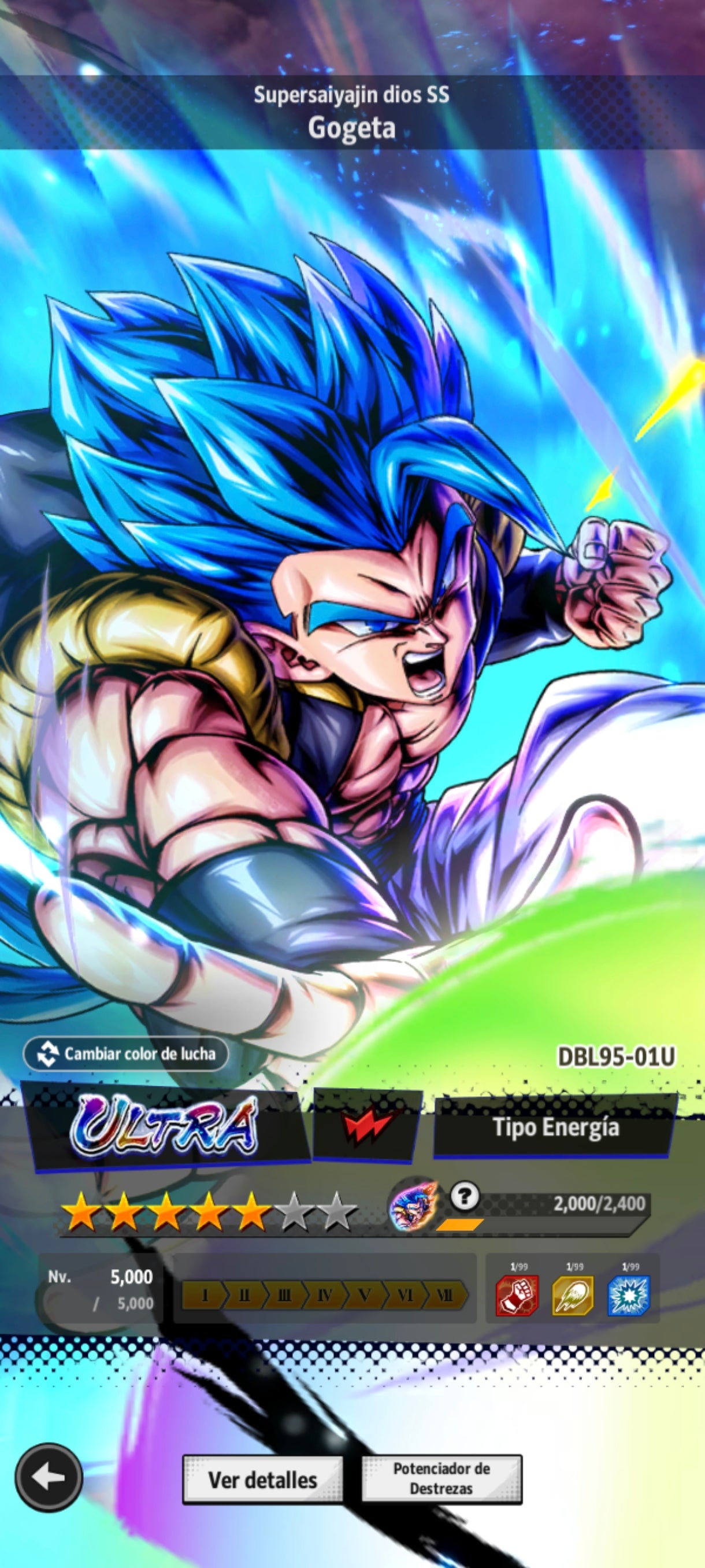 [Android&Iphone] Gogeta ULTRA + Goku Oscuro LEGENDS + Broly LEGENDS + Súper Vegetto LEGENDS + Bardock LEGENDS + Goku (Mini) LEGENDS + 11 LL|DRAGON BALL Legends Cuenta