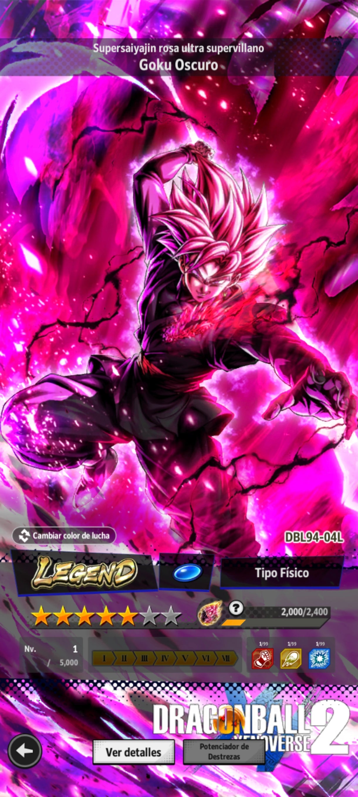 [ANDROID] 90,131 Cronocristales💎 + Supersaiyajin Goku Oscuro LEGENDS + 1 LL |DRAGON BALL Legends Cuenta