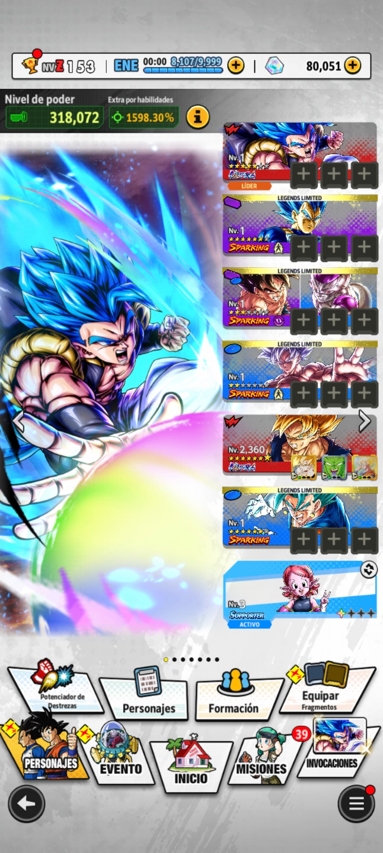[ANDROID] 80,051 Cronocristales💎 + GOGETA 2026 ULTRA + 5 LL |DRAGON BALL Legends Cuenta