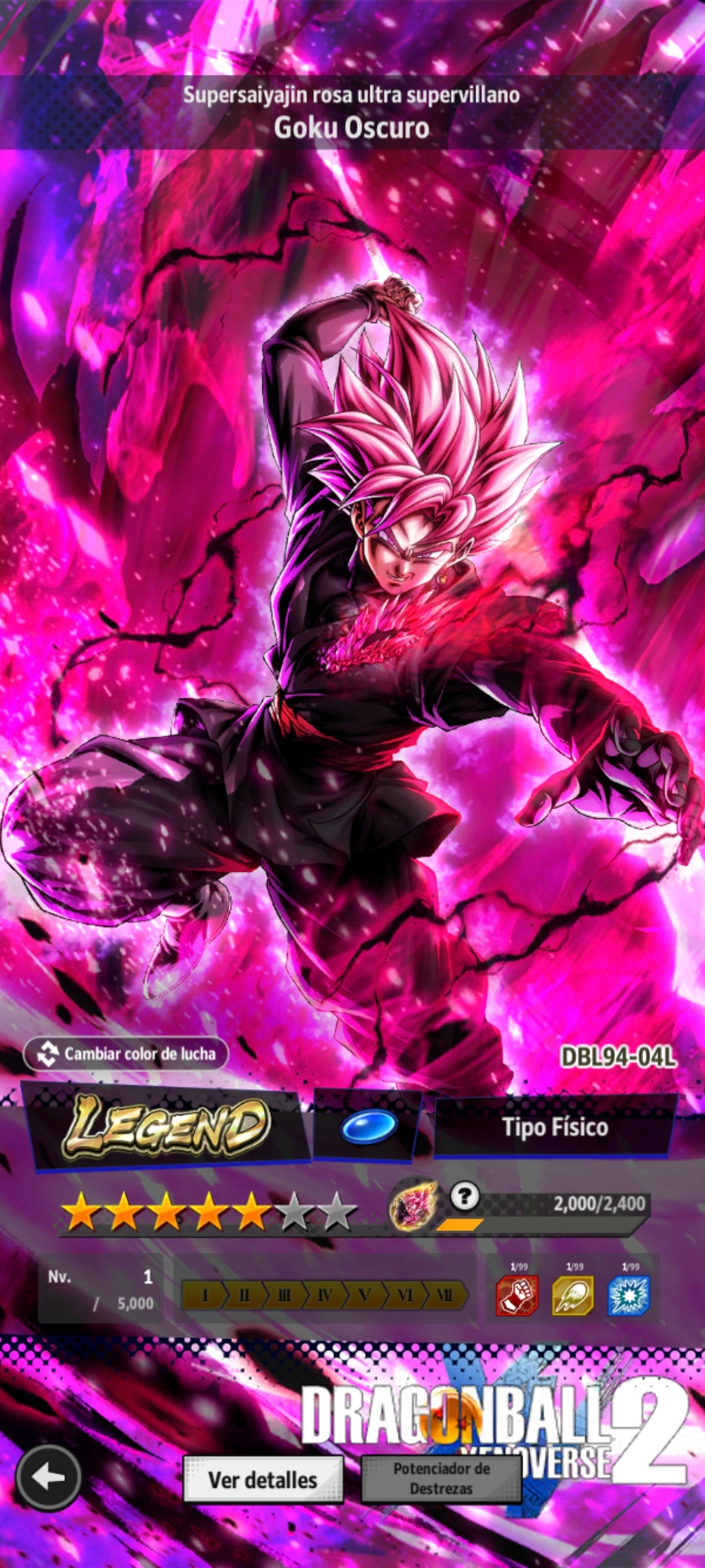 [ANDROID] 80,461 Cronocristales💎 + Supersaiyajin Goku Oscuro LEGENDS + 2 LL |DRAGON BALL Legends Cuenta