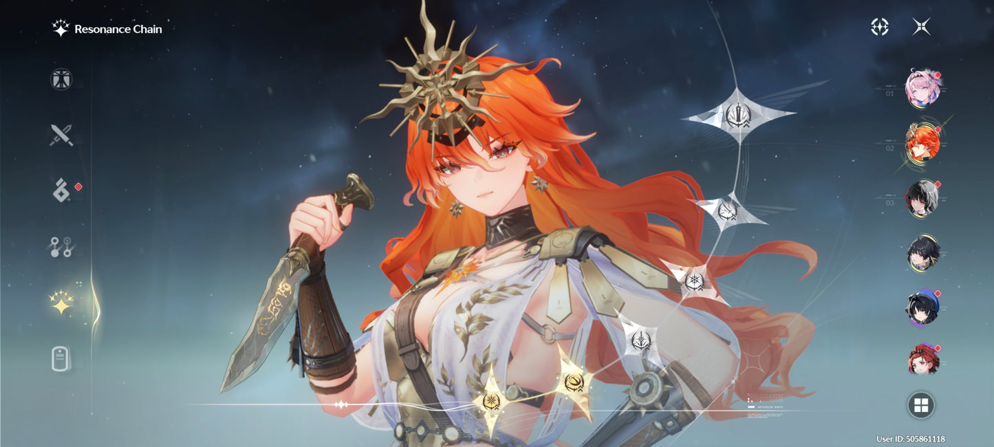 Sv. America⭐️Nivel 40| Augusta C2 + Arma | Denia + Chisa | 7669 Astritas💎 | Wuthering Waves CUENTA REROLL