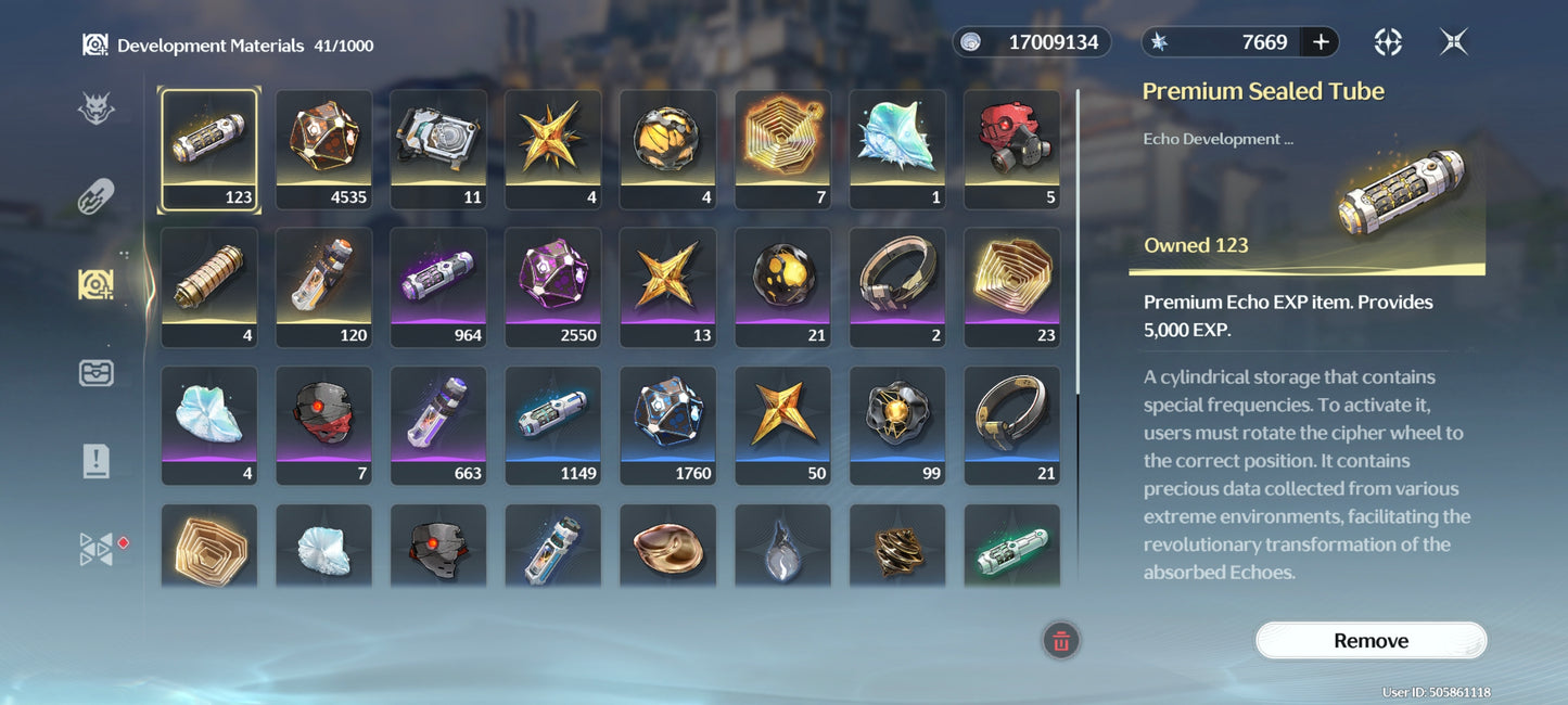 Sv. America⭐️Nivel 40| Augusta C2 + Arma | Denia + Chisa | 7669 Astritas💎 | Wuthering Waves CUENTA REROLL