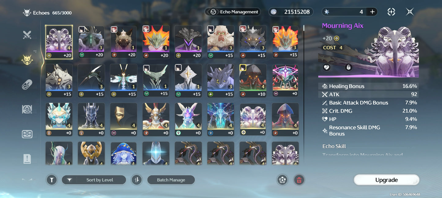 Sv. America⭐️Nivel 43|Denia + Mornye + Iuno |Augusta + Arma , Qiuyuan +Arma | Wuthering Waves CUENTA REROLL