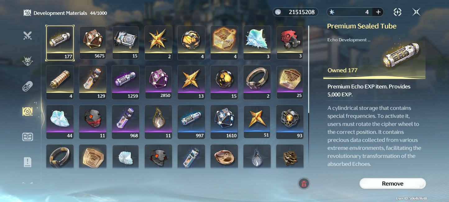 Sv. America⭐️Nivel 43|Denia + Mornye + Iuno |Augusta + Arma , Qiuyuan +Arma | Wuthering Waves CUENTA REROLL