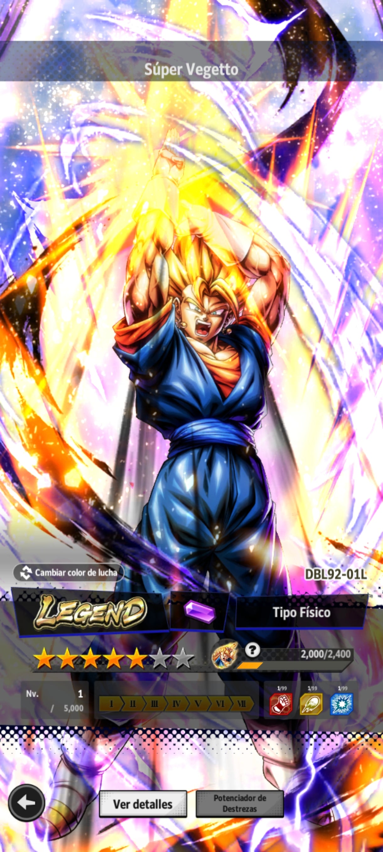 [ANDROID] 100,536 Cronocristales💎 + Súper Vegetto LEGENDS + Supersaiyajin Goku Oscuro LEGENDS + 8 LL |DRAGON BALL Legends Cuenta