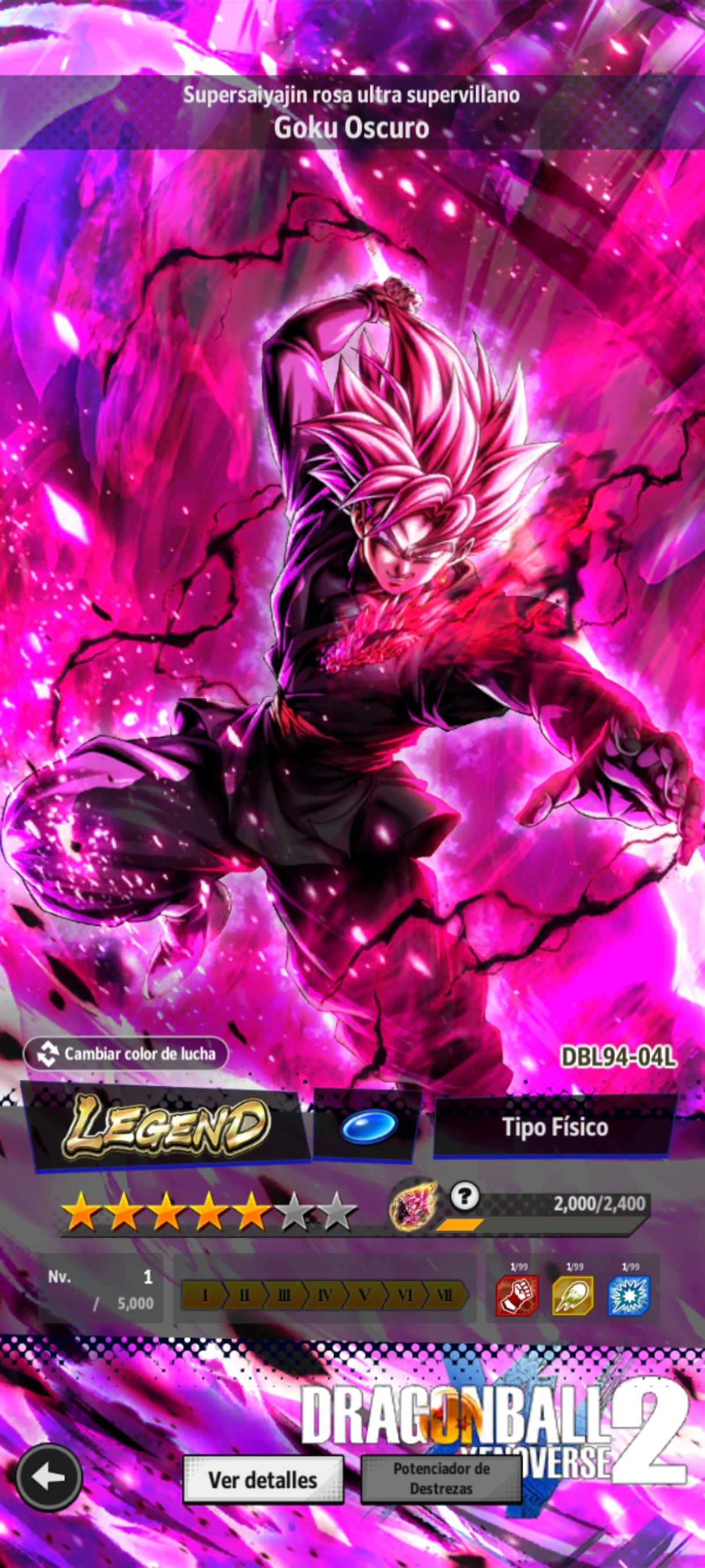 [ANDROID] 100,536 Cronocristales💎 + Súper Vegetto LEGENDS + Supersaiyajin Goku Oscuro LEGENDS + 8 LL |DRAGON BALL Legends Cuenta