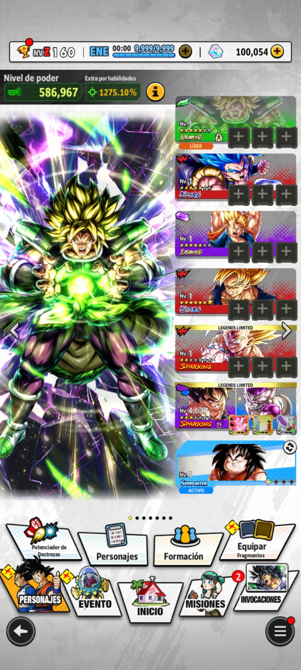 [CUENTA RARA🍀] [ANDROID] 100,054 Cronocristales💎 + Gogeta 2026 ULTRA + Broly LEGEND + Súper Vegetto LEGEND + 10 LL |DRAGON BALL Legends Cuenta