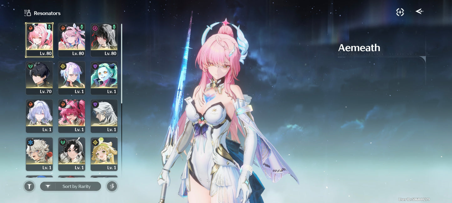 [Nivel 57] Lucy + Denia + Arma , Chisa + Arma , Aemeath + Arma , Lupa + Arma , Mornye , Rebecca , Calcharo , Verina , Jianxin , Lingyang