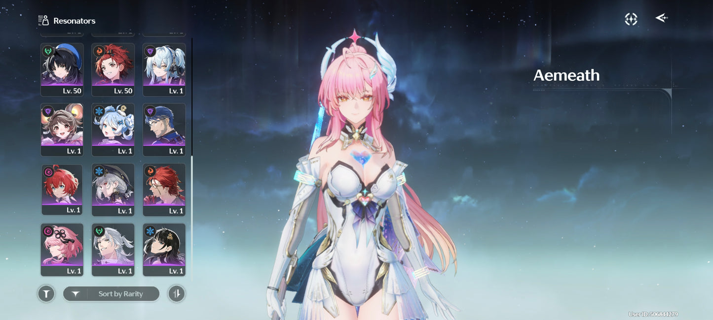 [Nivel 57] Lucy + Denia + Arma , Chisa + Arma , Aemeath + Arma , Lupa + Arma , Mornye , Rebecca , Calcharo , Verina , Jianxin , Lingyang