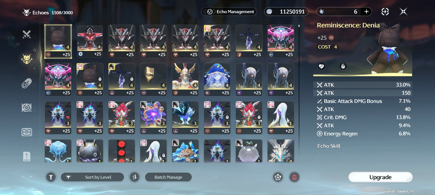 [Nivel 57] Lucy + Denia + Arma , Chisa + Arma , Aemeath + Arma , Lupa + Arma , Mornye , Rebecca , Calcharo , Verina , Jianxin , Lingyang