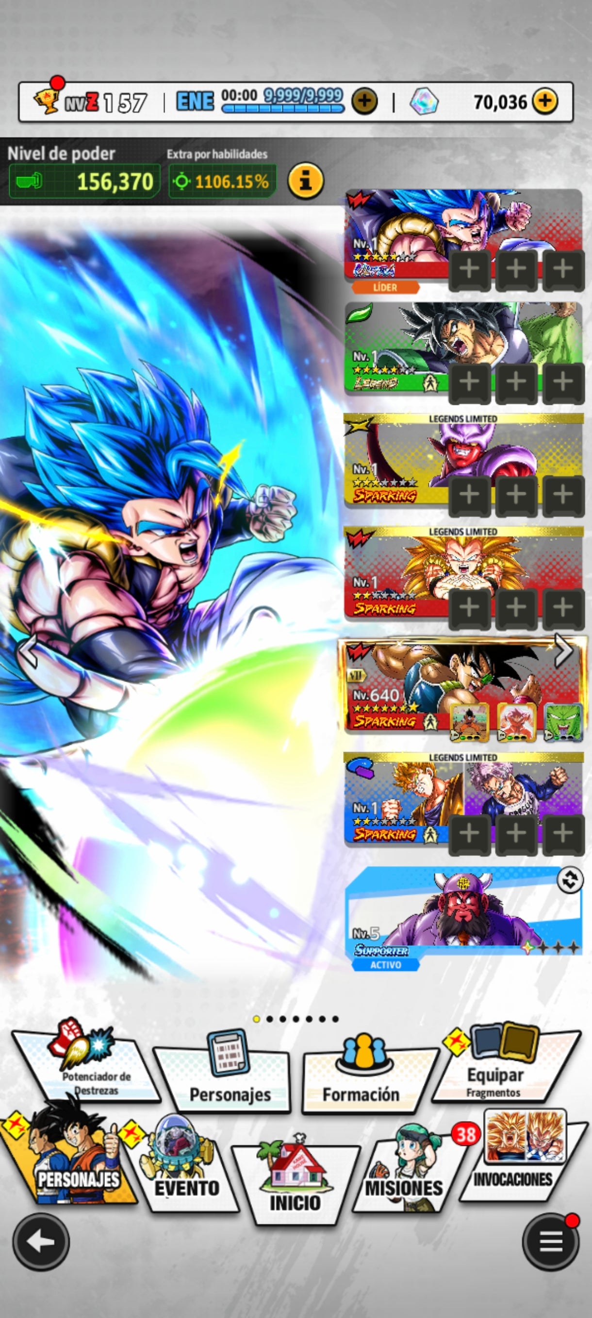 [ANDROID] 70,036 Cronocristales💎Gogeta 2026 ULTRA + Broly LEGEND + 9 LL |DRAGON BALL Legends Cuenta
