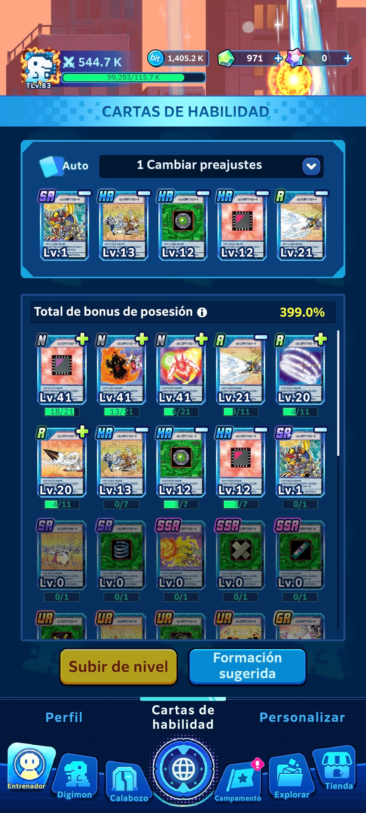 [Nivel 83] Gallantmon Lv 99 + Veemon Lv 20 + Okuwamon UR |2 Pases de batalla |Cuenta avanzada Digimon UP