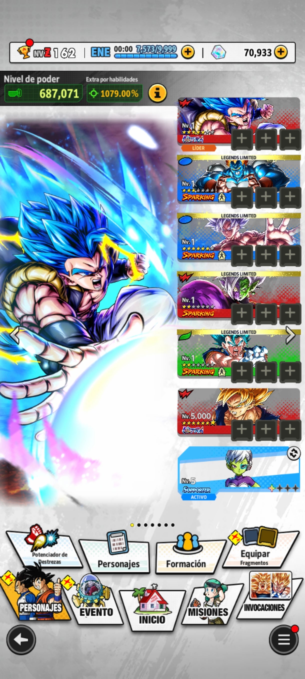 [ANDROID] 70,993 Cronocristales💎+ Gogeta Blue ULTRA 2026 + 6 LL  | DRAGON BALL Legends Cuenta
