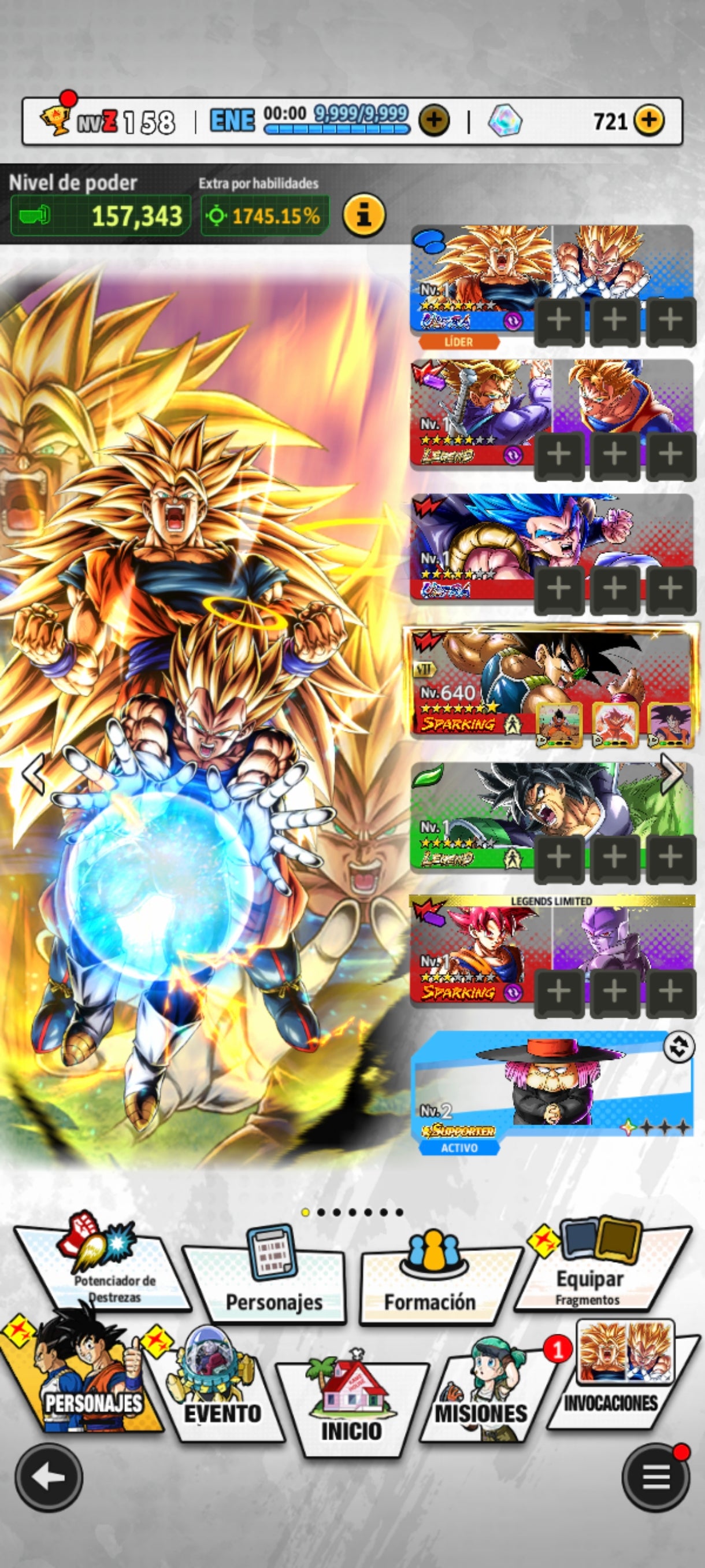 Goku ssj3 & Vegeta ssj2 ULTRA + Gohan y Trunks LR + Broly LR + Gogeta Blue 2026 ULTRA + 13 LL | DRAGON BALL Legends Cuenta