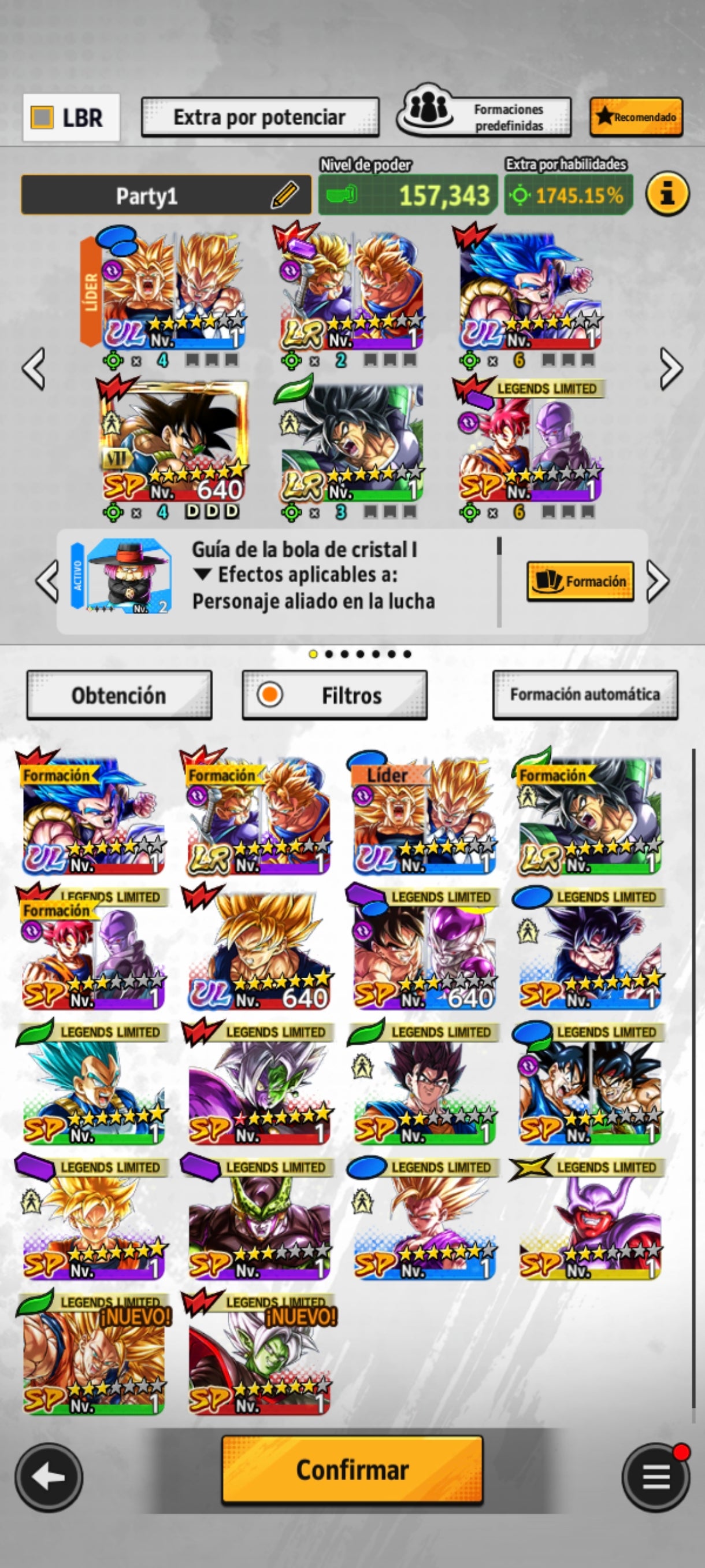 Goku ssj3 & Vegeta ssj2 ULTRA + Gohan y Trunks LR + Broly LR + Gogeta Blue 2026 ULTRA + 13 LL | DRAGON BALL Legends Cuenta