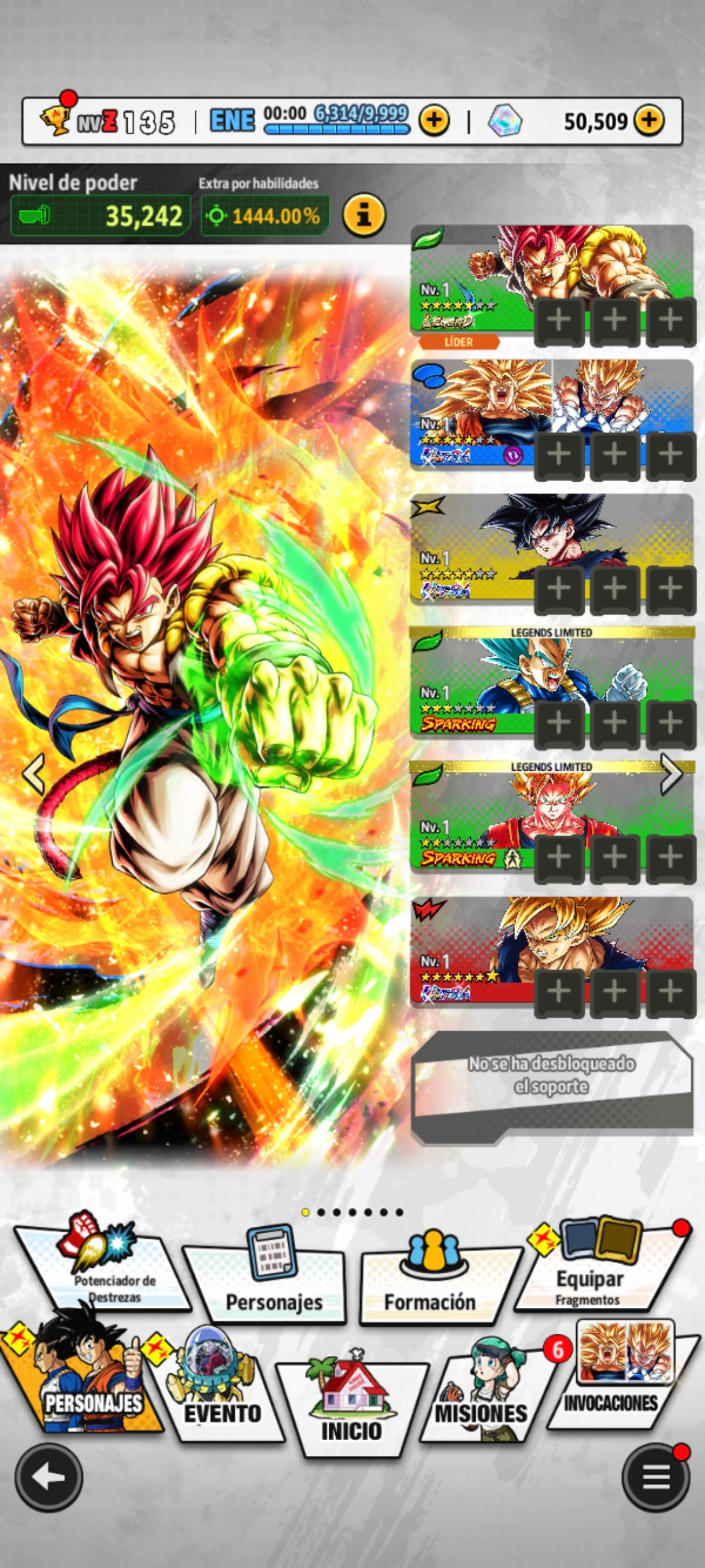 [ANDROID] 50,509 Cronocristales💎+ SSj Dios Shallet LR + Goku ssj3 & Vegeta ssj2 ULTRA + Goku ULTRA + 6 LL