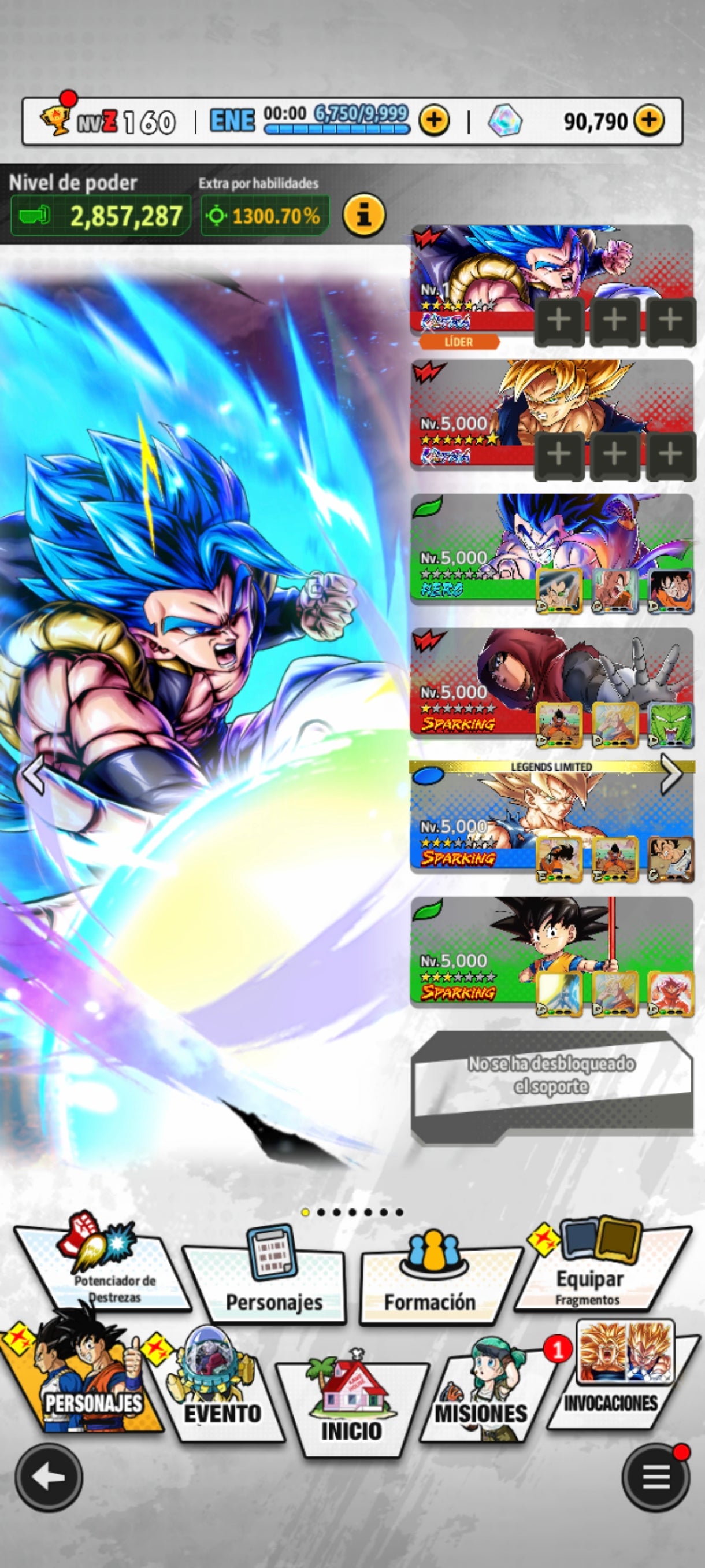 [ANDROID] 90,790 Cronocristales💎 + Gogeta Blue ULTRA 2026  | DRAGON BALL Legends Cuenta